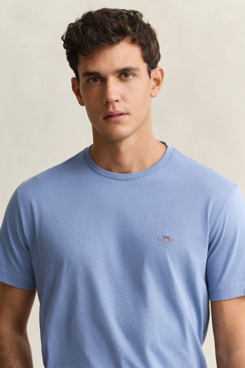 Gant Ανδρικό Reg Shield Κοντομάνικο T-Shirt 2003184 Μπλέ